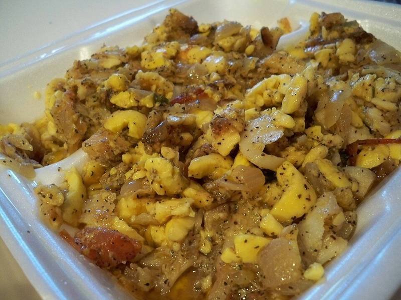 Ackee and Saltfish — Jamaican breakfast recipe, served and ready to eat
