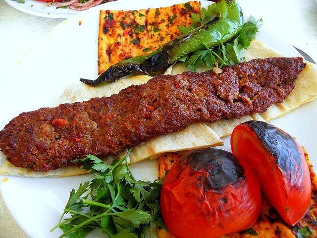 Ingredients and preparation for adana kebab
