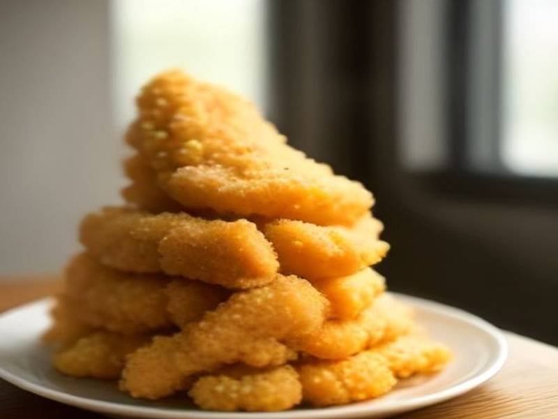 Illustration of Air Fryer Chicken Tenders, a quick American meal recipe — panko chicken strips in the air fryer