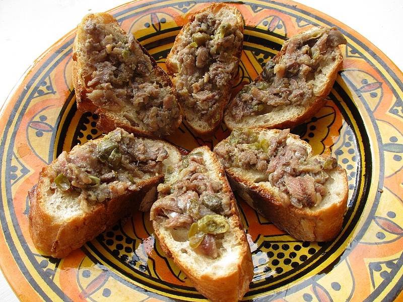 Anchoïade — French appetizers recipe, served and ready to eat