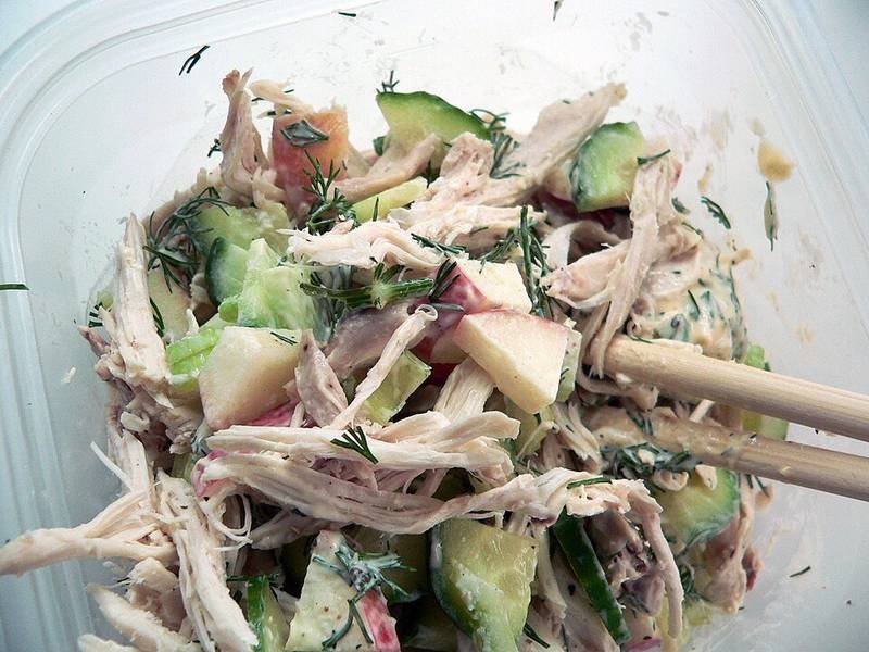Apple Cranberry Chicken Salad, an American lunch recipe — kidney friendly chicken salad