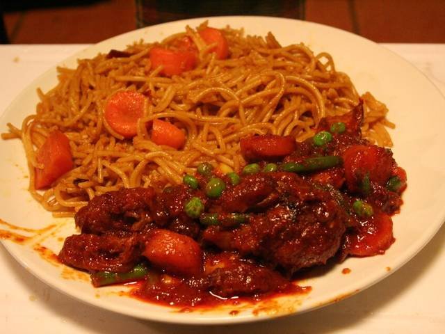Ingredients and preparation for ayam masak merah
