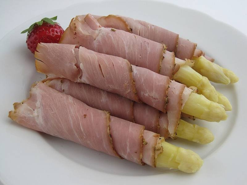 Bacon-Wrapped Asparagus — American appetizers recipe, served and ready to eat