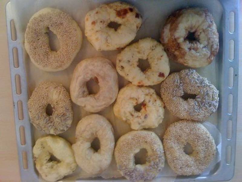 New York Bagels — American baking recipe, served and ready to eat
