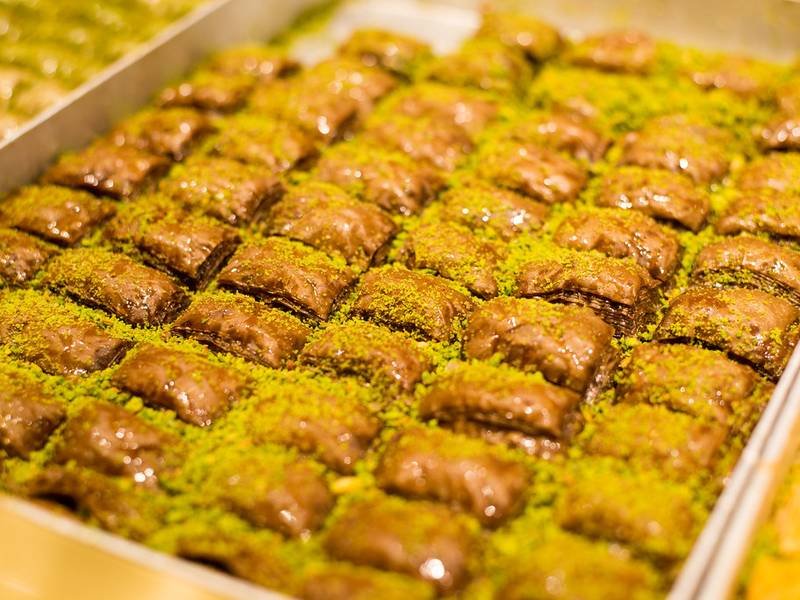 Pistachio Baklava — Greek desserts recipe, served and ready to eat