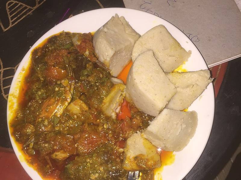 Banku with Okra Stew