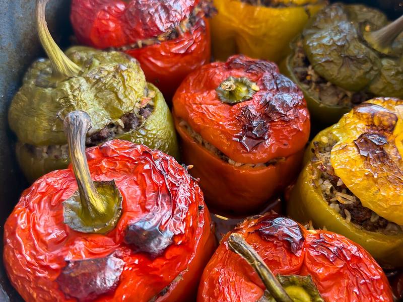 Stuffed Peppers with Beef and Rice