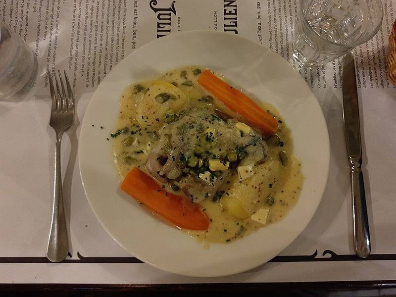 Blanquette de Veau — French dinner recipe, served and ready to eat