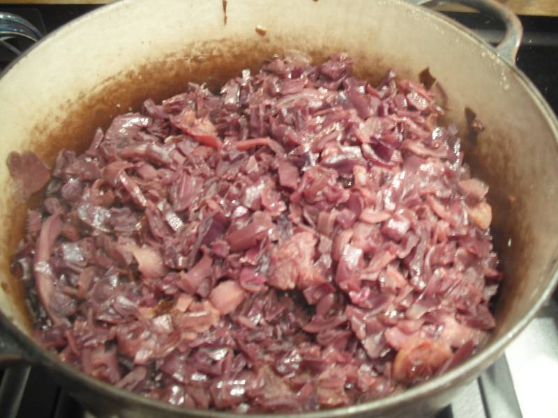 Braised Red Cabbage — British dinner recipe, served and ready to eat