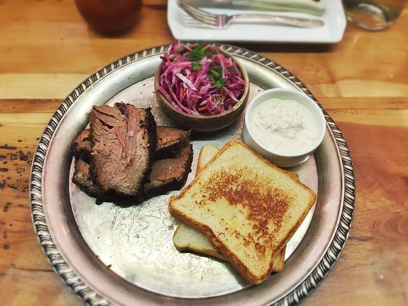 Texas Smoked Brisket — American dinner recipe, served and ready to eat