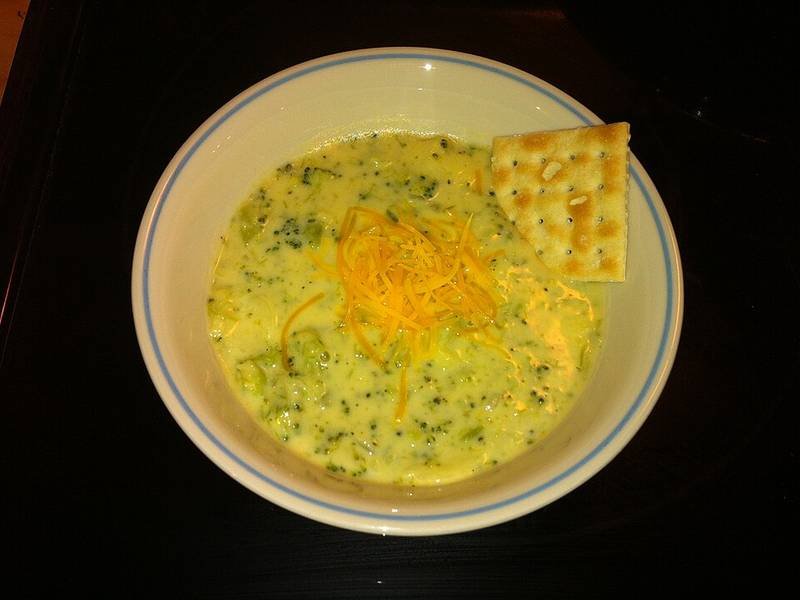 Broccoli Cheddar Soup — American lunch recipe, served and ready to eat