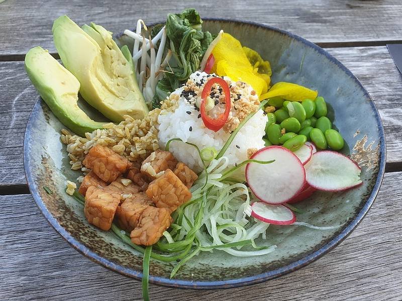 Roasted Vegetable Buddha Bowl — International healthy recipe, served and ready to eat