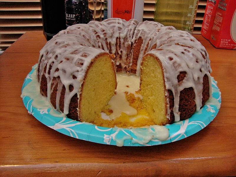 Sour Cream Bundt Cake — American baking recipe, served and ready to eat