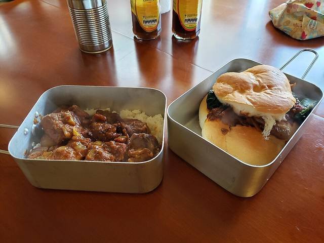 Ingredients and preparation for bunny chow