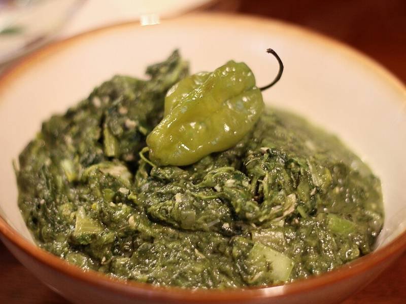 Callaloo — Trinidadian lunch recipe, served and ready to eat