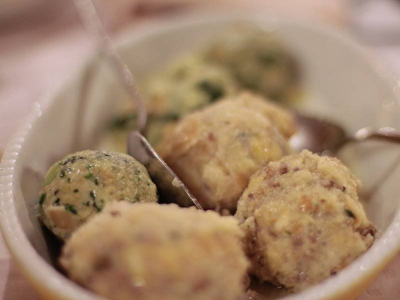 Canederli — Italian dinner recipe, served and ready to eat