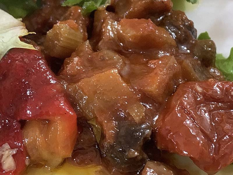 Sicilian Caponata — Italian appetizers recipe, served and ready to eat