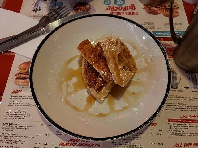 Ingredients and preparation for chicken and waffles
