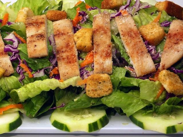 Ingredients and preparation for chicken caesar wrap