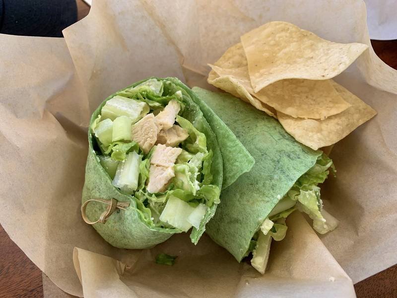 Chicken Caesar Wrap — American lunch recipe, served and ready to eat