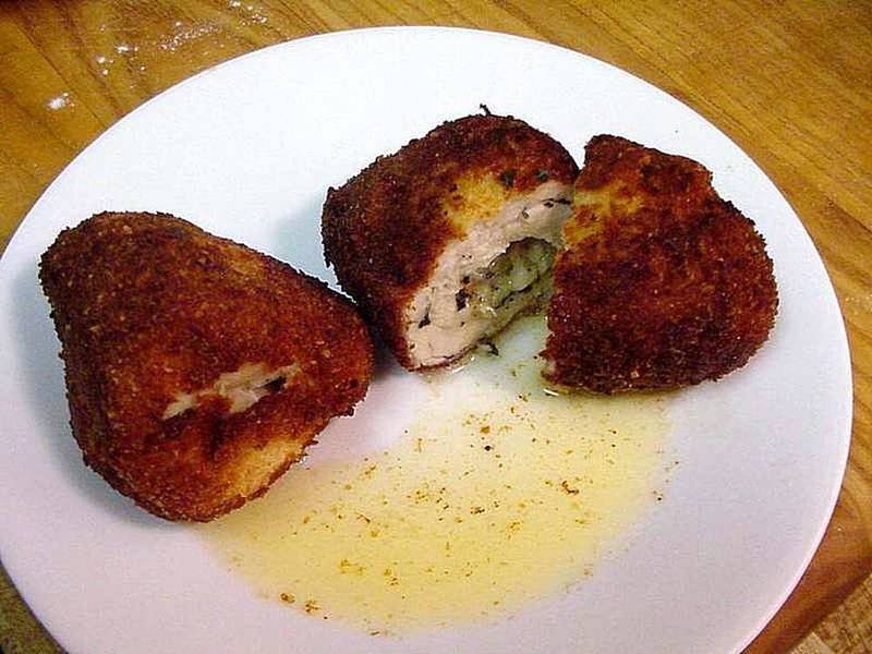 Chicken Kiev — Ukrainian dinner recipe, served and ready to eat