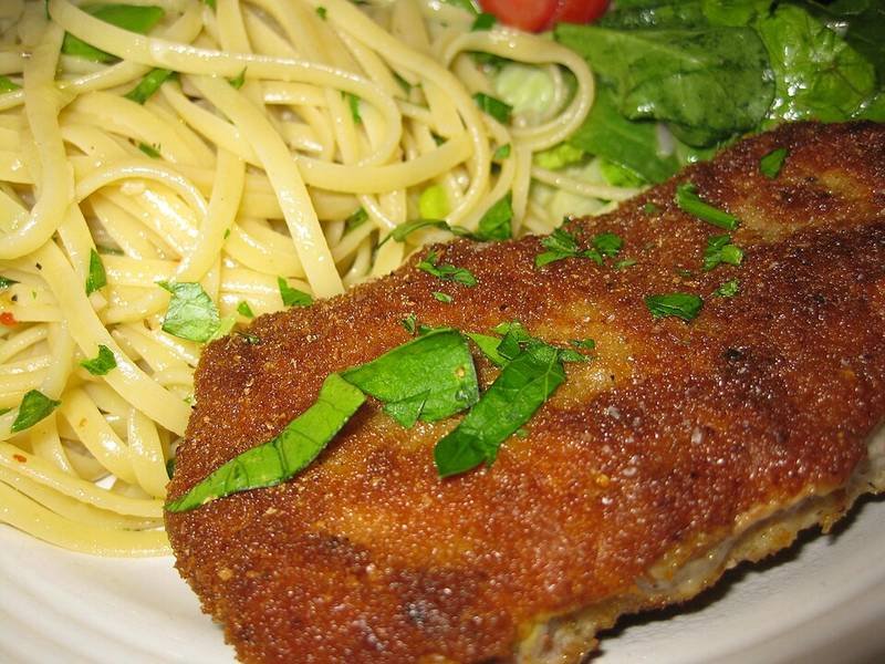 Chicken Milanese — Italian dinner recipe, served and ready to eat