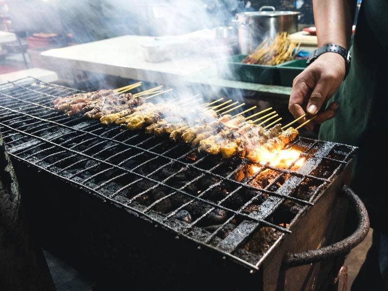 Chicken Satay — Indonesian appetizers recipe, served and ready to eat
