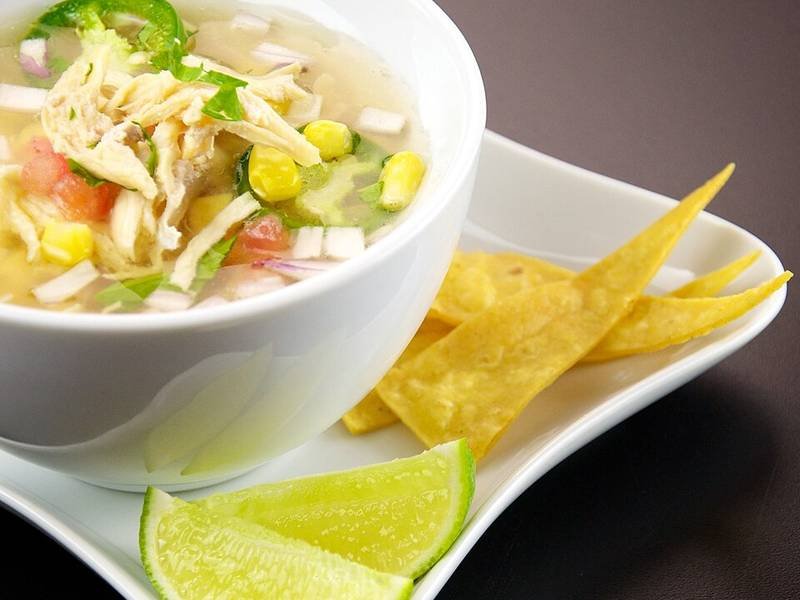 Chicken Tortilla Soup — Mexican dinner recipe, served and ready to eat