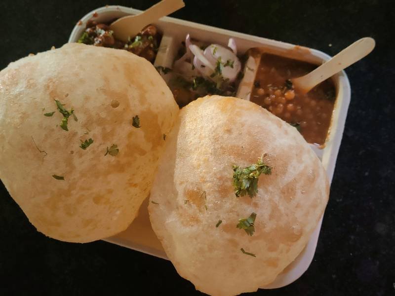 Chole Bhature — Indian lunch recipe, served and ready to eat