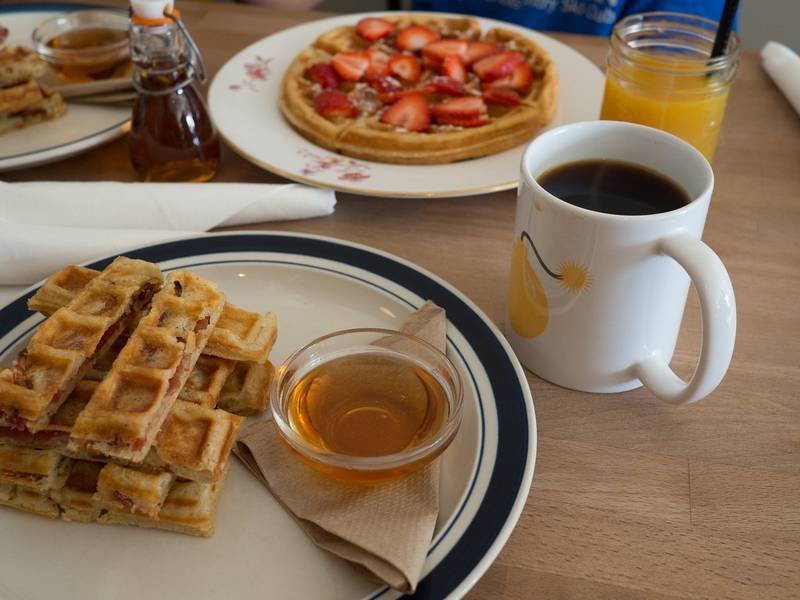 Cinnamon Egg White Waffles, an American breakfast recipe — kidney friendly waffles