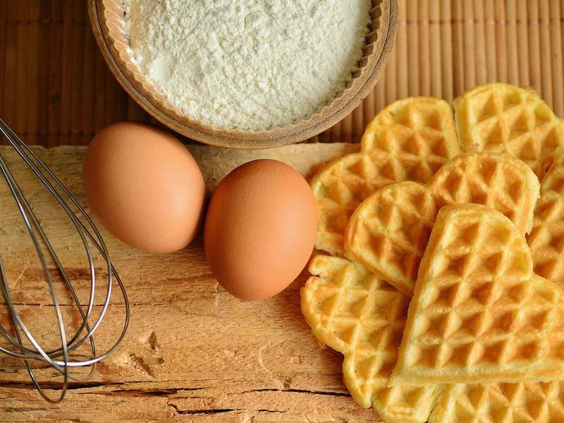 Crisp Belgian-Style Waffles — American breakfast recipe, served and ready to eat