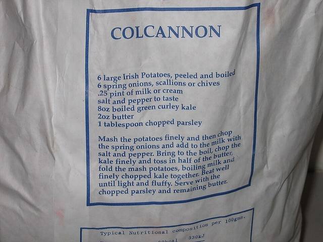 Ingredients and preparation for colcannon