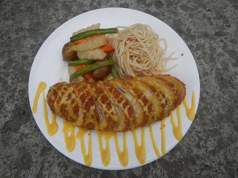 Cordon Bleu — French dinner recipe, served and ready to eat