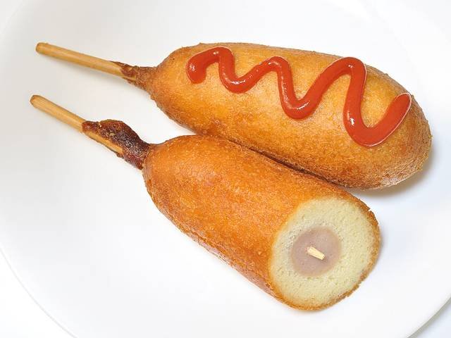 Ingredients and preparation for corn dogs