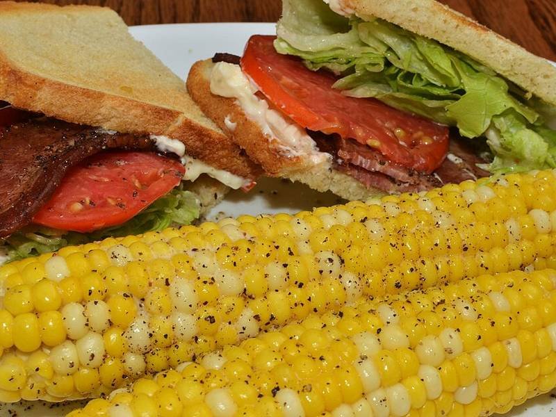 Corn on the Cob — American dinner recipe, served and ready to eat