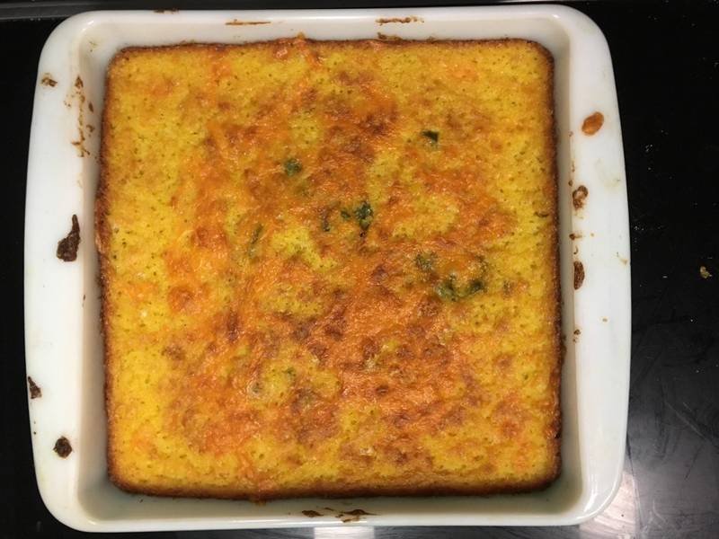 Skillet Cornbread — American baking recipe, served and ready to eat