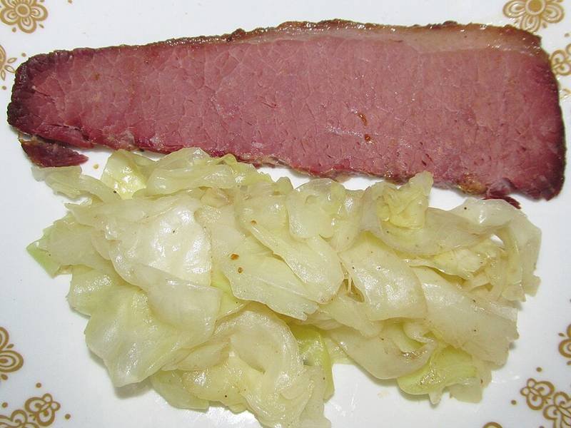 Corned Beef and Cabbage — Irish dinner recipe, served and ready to eat