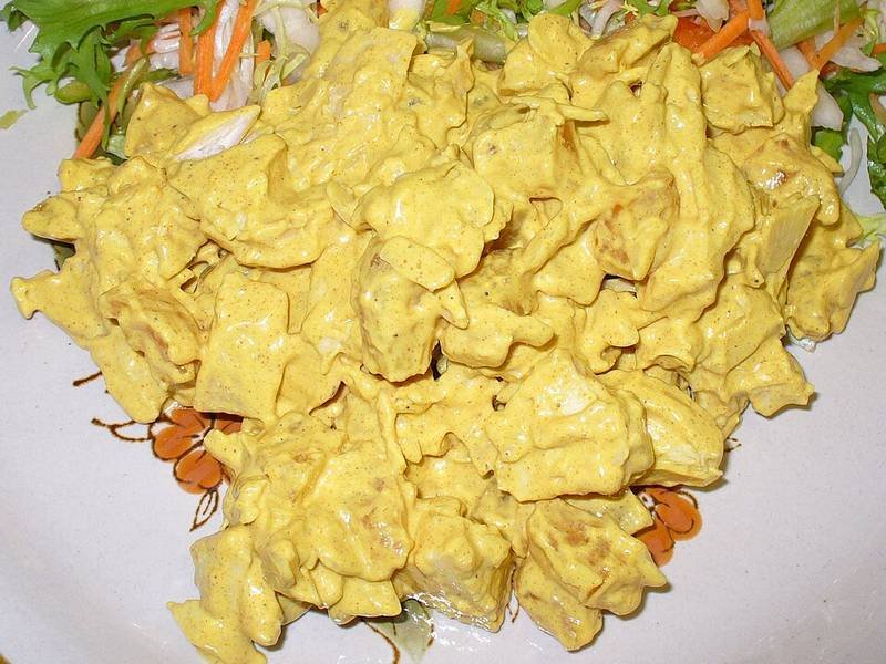 Coronation Chicken — British lunch recipe, served and ready to eat