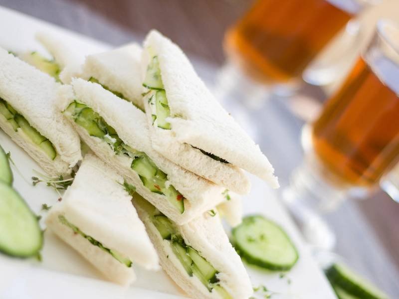 Cucumber Sandwiches — British lunch recipe, served and ready to eat