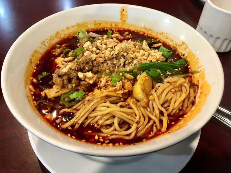 Dan Dan Noodles — Chinese dinner recipe, served and ready to eat