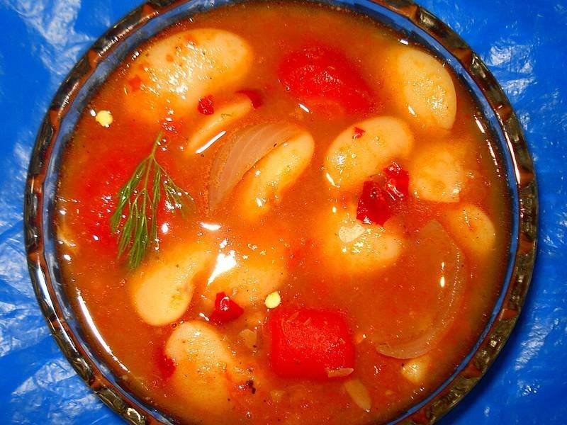 Fasolada — Greek healthy recipe, served and ready to eat