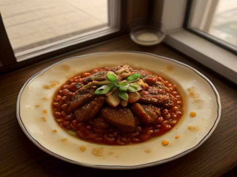 Fattah — Egyptian dinner recipe, served and ready to eat
