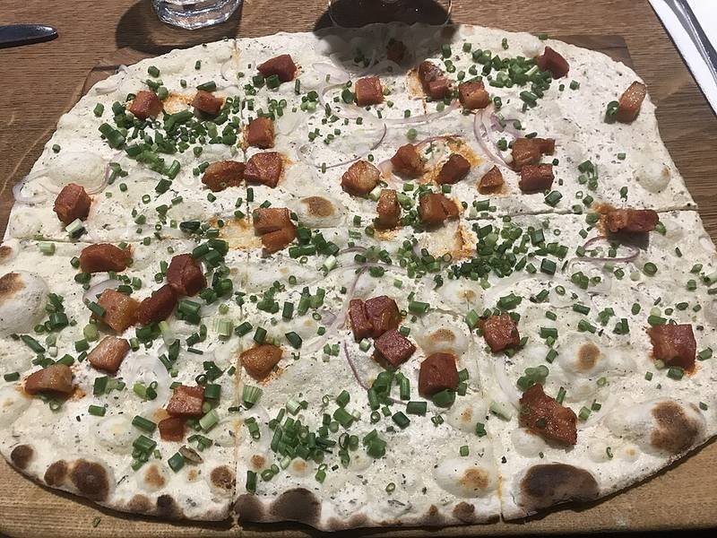 Flammkuchen — German quick meals recipe, served and ready to eat