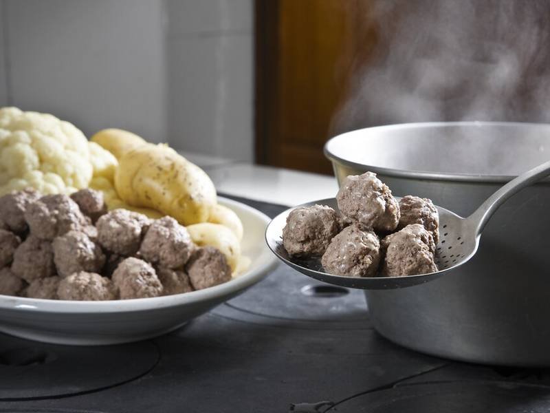 Frikadeller — Danish dinner recipe, served and ready to eat