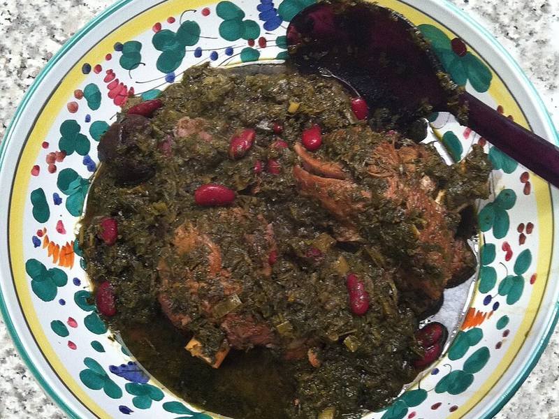 Ghormeh Sabzi — Persian dinner recipe, served and ready to eat