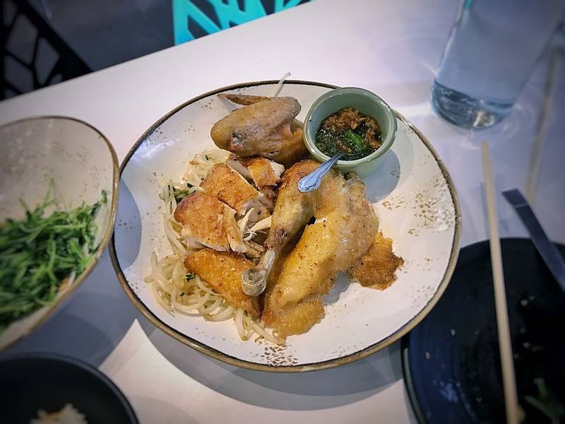 Ginger Scallion Chicken, a Chinese dinner recipe — poached chicken with ginger scallion sauce