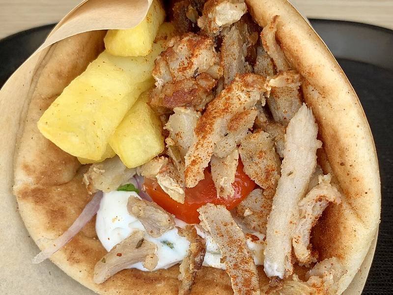 Pork Gyros — Greek lunch recipe, served and ready to eat