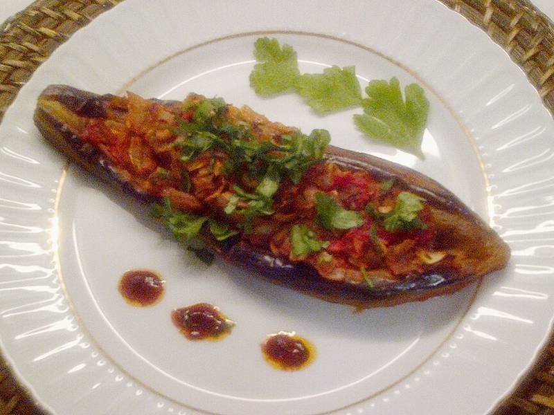 Imam Bayildi — Turkish healthy recipe, served and ready to eat