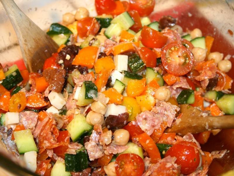Italian Chopped Salad — Italian healthy recipe, served and ready to eat