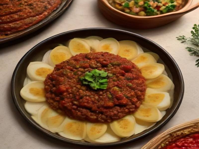 Kafta bil Sanieh — Lebanese dinner recipe, served and ready to eat